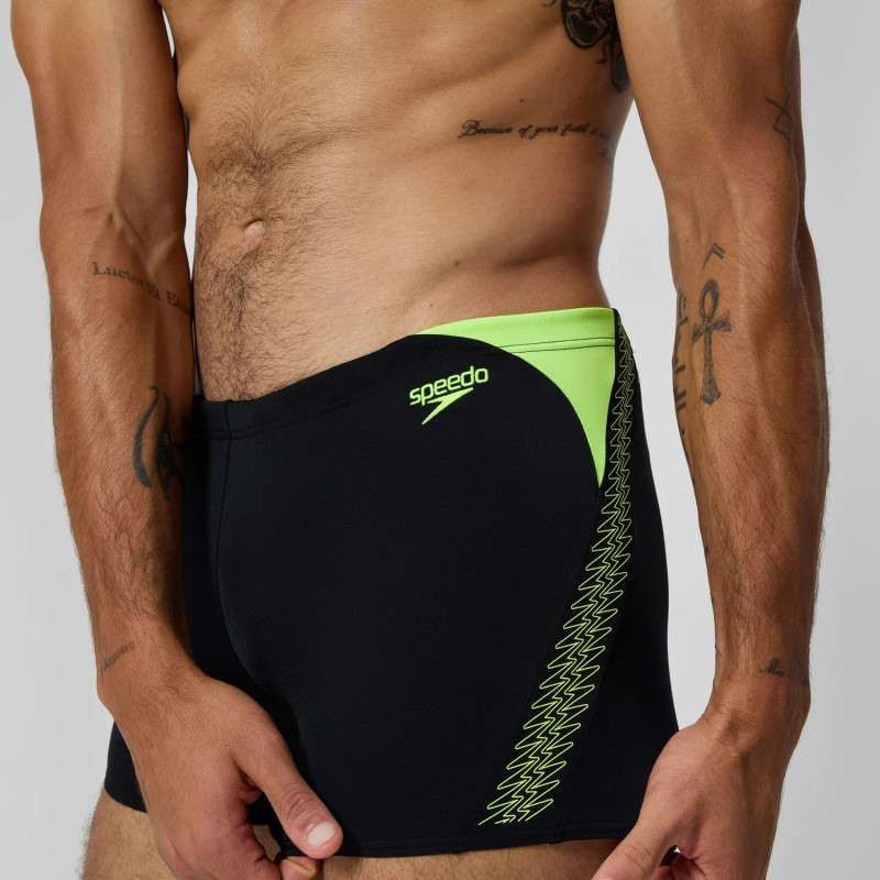 SPEEDO Hyperboom Splice Aquashort Black Yellow - Boxer Natation | Les4Nages