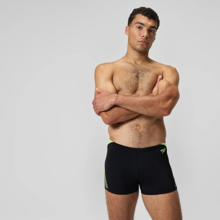 SPEEDO Hyperboom Splice Aquashort Black Yellow - Boxer Natation | Les4Nages