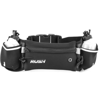 Ceinture RUSH H2O RUNNING BELT - BLACK - Ceinture extensible Running avec 2 bidons et porte gels, nutrition, telephone ... | Les4Nages Ceinture RUSH H2O RUNNING BELT - BLACK - Ceinture extensible Running avec 2 bidons et porte gels, nutrition, telephone ... | Les4Nages