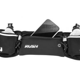 Ceinture RUSH H2O RUNNING BELT - BLACK - Ceinture extensible Running avec 2 bidons et porte gels, nutrition, telephone ...