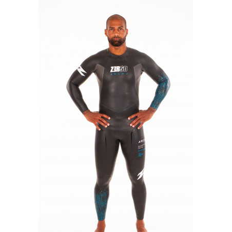 ZEROD ARCHI Homme - Black Blue - Combinaison Triathlon Homme | Les4Nages
