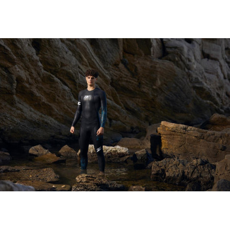 ZEROD ARCHI Homme - Black Blue - Combinaison Triathlon Homme | Les4Nages