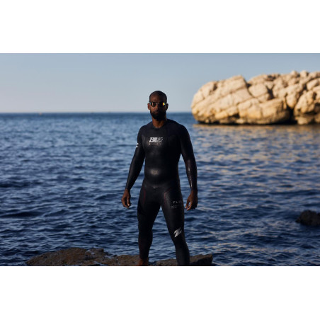 ZEROD FLEX Homme - Black Red - Combinaison Triathlon Homme | Les4Nages
