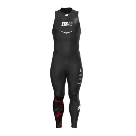 ZEROD FLEX Sans Manches Black Red - Combinaison Triathlon Homme | Les4Nages