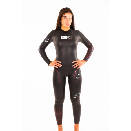 ZEROD FLEX Femme Black Red - Combinaison Triathlon Femme | Les4Nages