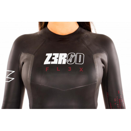 ZEROD FLEX Femme Black Red - Combinaison Triathlon Femme | Les4Nages