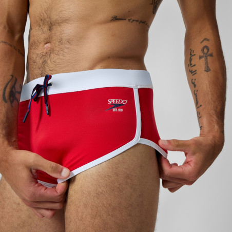 SPEEDO Jetstream Retro Logo Brief Red - Boxer Natation | Les4Nages SPEEDO Jetstream Retro Logo Brief Red - Boxer Natation | Les4Nages