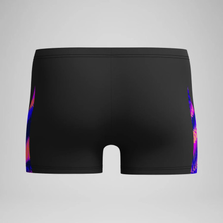 SPEEDO Allover V-Cut Aquashort Black Blue - Boxer Natation | Les4Nages