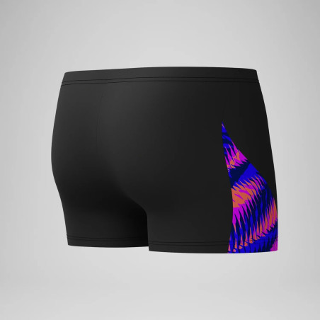 SPEEDO Allover V-Cut Aquashort Black Blue - Boxer Natation | Les4Nages