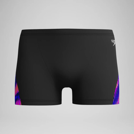 SPEEDO Allover V-Cut Aquashort Black Blue - Boxer Natation | Les4Nages