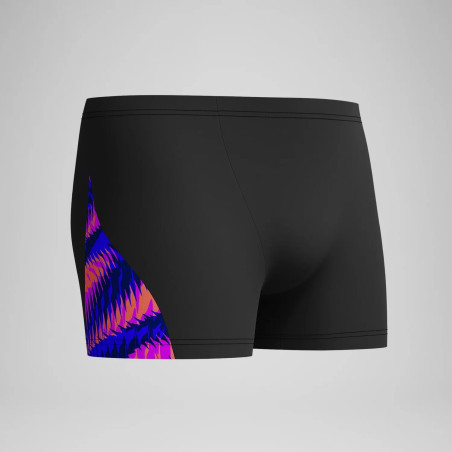 SPEEDO Allover V-Cut Aquashort Black Blue - Boxer Natation | Les4Nages