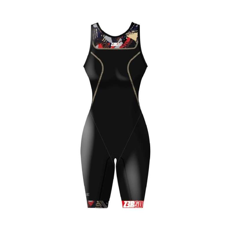 ZEROD TRISUIT START WOMAN PSYCHO CHAMPAGNE - Trifonction Triathlon Femme sans manches | Les4Nages