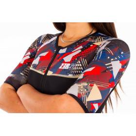 ZEROD TTSuit START Psycho Champagne woman - Trifonction Triathlon femme manches courtes