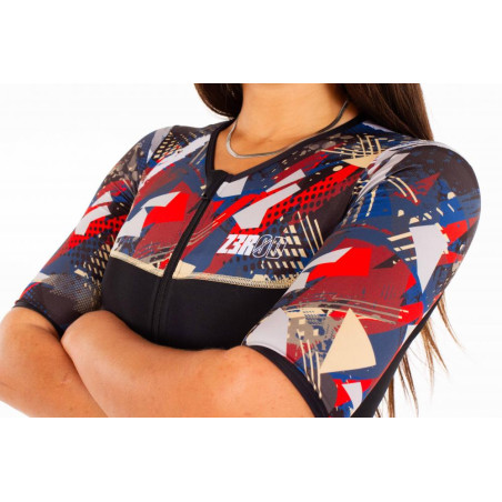 ZEROD TTSuit START Psycho Champagne woman - Trifonction Triathlon femme manches courtes | Les4Nages