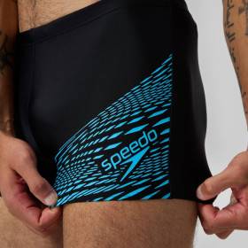 SPEEDO Medley Logo Aquashort Black Blue - Boxer Natation