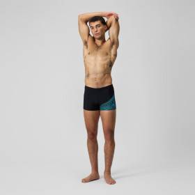 SPEEDO Medley Logo Aquashort Black Blue - Boxer Natation