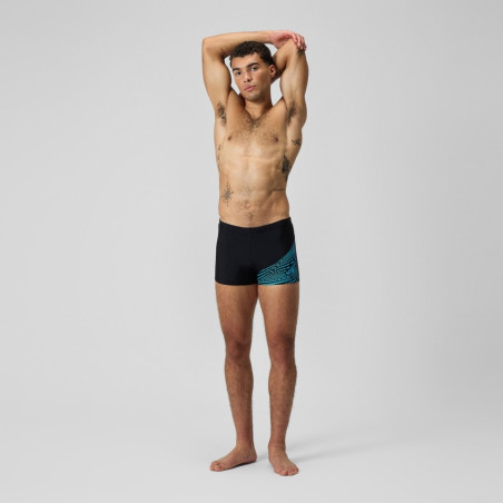 SPEEDO Medley Logo Aquashort Black Blue - Boxer Natation | Les4Nages
