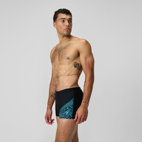 SPEEDO Medley Logo Aquashort Black Blue - Boxer Natation | Les4Nages