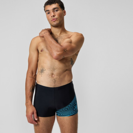 SPEEDO Medley Logo Aquashort Black Blue - Boxer Natation | Les4Nages