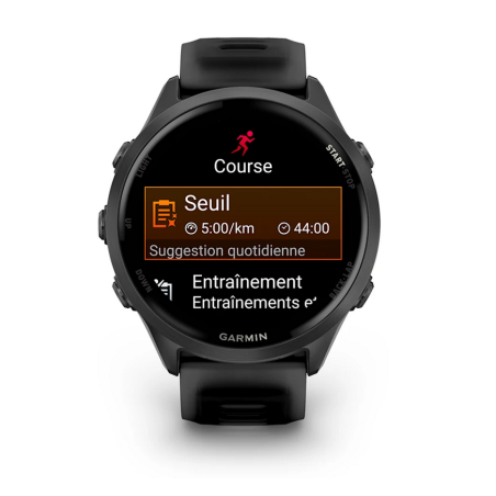 GARMIN Forerunner 570 47mm - Aluminium Slate avec bracelet Noir Translucide/Noir - Montre GPS Running - EN STOCK | Les4Nages