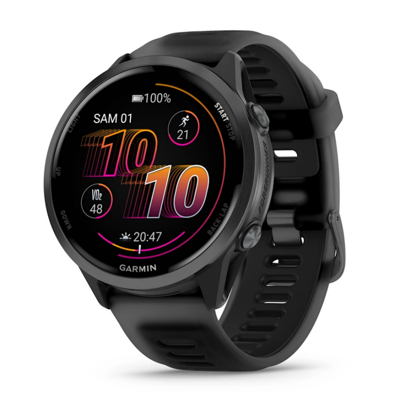 GARMIN Forerunner 570 47mm - Aluminium Slate avec bracelet Noir Translucide/Noir - Montre GPS Running - EN STOCK | Les4Nages