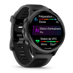 GARMIN Forerunner 570 47mm - Aluminium Slate avec bracelet Noir Translucide/Noir - Montre GPS Running - EN STOCK