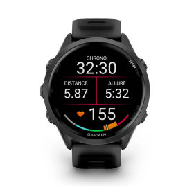 GARMIN Forerunner 570 47mm - Aluminium Slate avec bracelet Noir Translucide/Noir - Montre GPS Running - EN STOCK