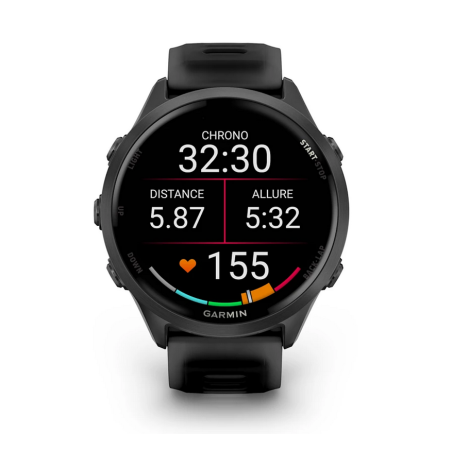 GARMIN Forerunner 570 47mm - Aluminium Slate avec bracelet Noir Translucide/Noir - Montre GPS Running - EN STOCK | Les4Nages