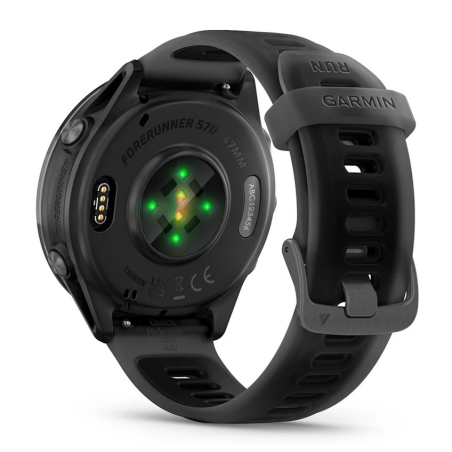 GARMIN Forerunner 570 47mm - Aluminium Slate avec bracelet Noir Translucide/Noir - Montre GPS Running - EN STOCK | Les4Nages