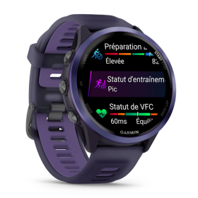 GARMIN Forerunner 570 47mm - Aluminium indigo avec bracelet violet translucide/Indigo - Montre GPS Running - EN STOCK
