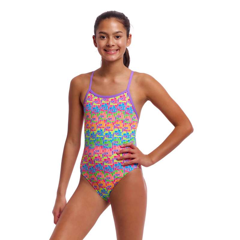 FUNKITA Girl (8-14ans) Jig Jag - Single Strap One Piece | Les4Nages