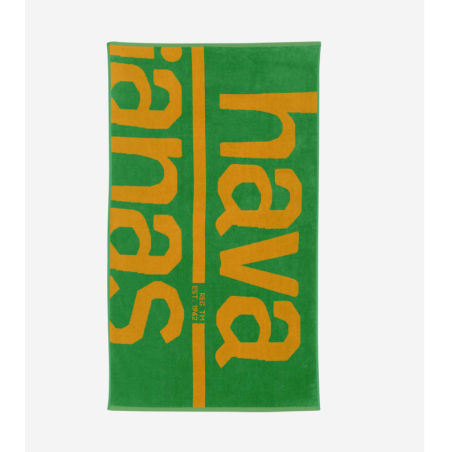 Serviette Havaianas Logo Green / Yellow | Les4Nages