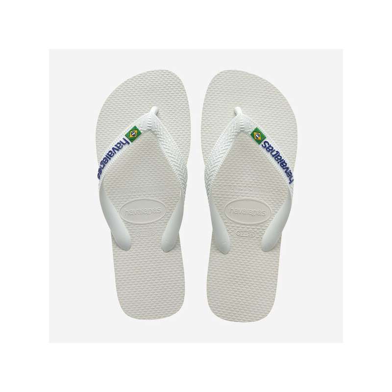 Tongs Havaianas BRASIL LOGO White | Les4Nages