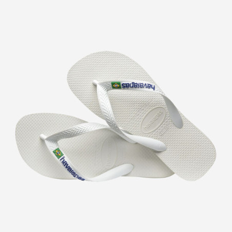 Tongs Havaianas BRASIL LOGO White | Les4Nages