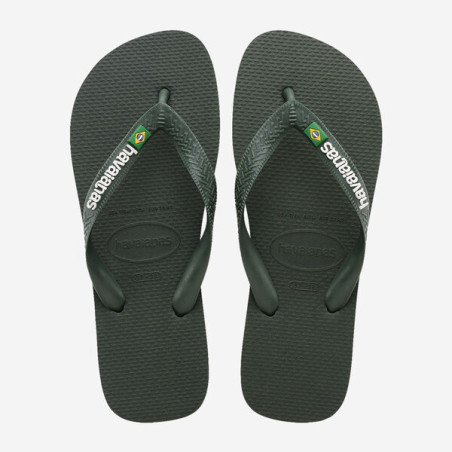 HAVAIANAS BRASIL LOGO - GREEN OLIVE | Les4Nages