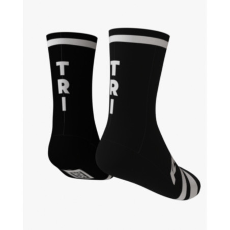 RUSH SOCKS TRI BLACK - WHITE - Socquettes Cyclisme,Triathlon | Les4Nages