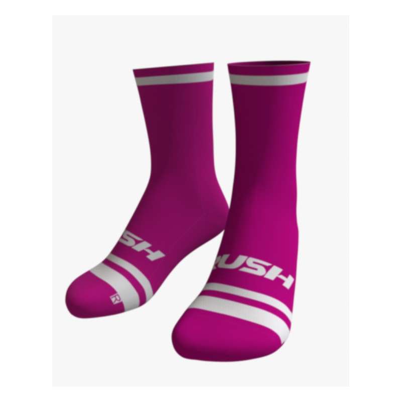 RUSH SOCKS RUN - FUCHSIA - WHITE - Socquettes Cyclisme,Triathlon | Les4Nages