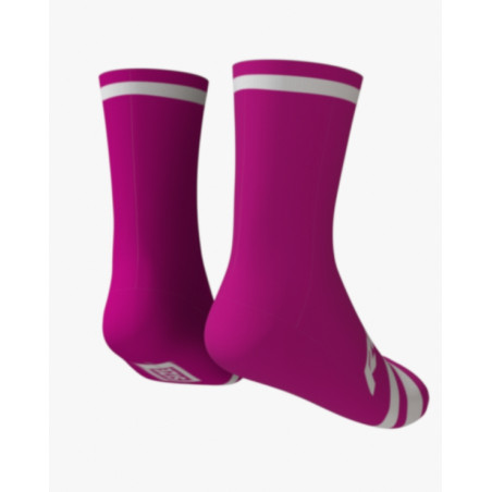 RUSH SOCKS UNICOLOR - FUCHSIA - WHITE Socquettes Cyclisme,Triathlon | Les4Nages