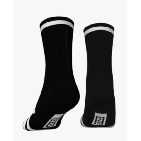 RUSH SOCKS UNICOLOR BLACK-WHITE - Socquettes Cyclisme,Triathlon | Les4Nages