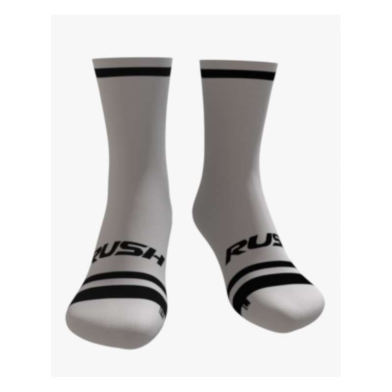 RUSH SOCKS UNICOLOR WHITE - BLACK - Socquettes Cyclisme,Triathlon | Les4Nages