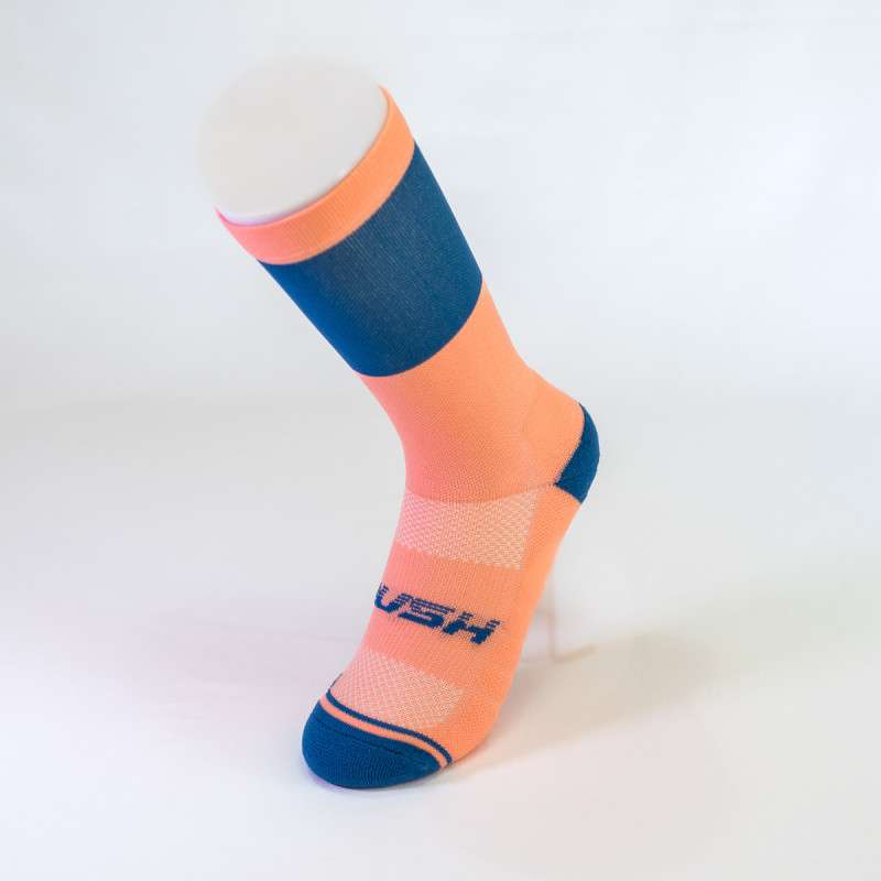 RUSH Med SOCKS SALMON - BLUE - Socquettes Cyclisme, Triathlon | Les4Nages