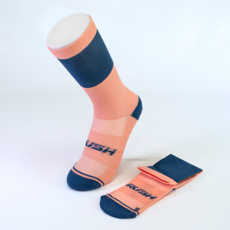 RUSH Med SOCKS SALMON - BLUE - Socquettes Cyclisme, Triathlon | Les4Nages