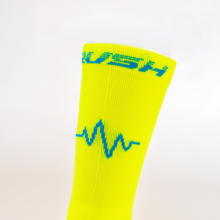 RUSH Med SOCKS YELLOW FLUO - Socquettes Cyclisme, Triathlon | Les4Nages