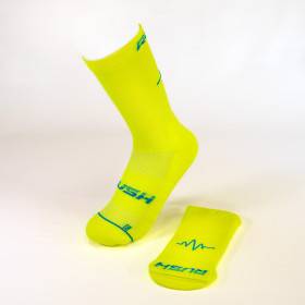 RUSH Med SOCKS YELLOW FLUO - Socquettes Cyclisme, Triathlon
