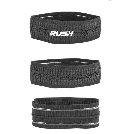 Headband Running RUSH - BLACK - Bandeau running léger, respirant, extensible et sans coutures | Les4Nages