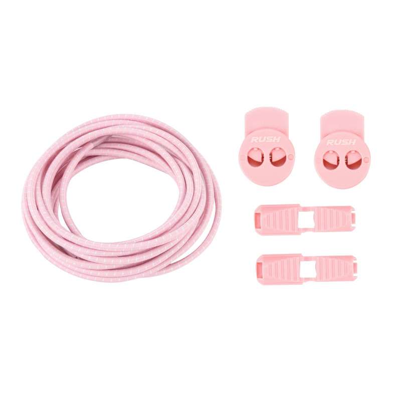 RUSH Lacets running FastLace striped Candy Pink - White | Les4Nages