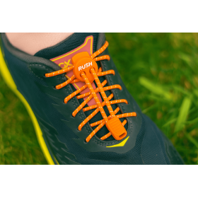 RUSH Lacets running FastLace striped Neon Orange - White
