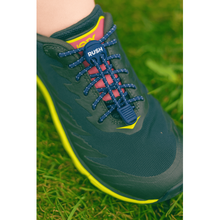 RUSH Lacets running FastLace striped Navy Blue - White | Les4Nages