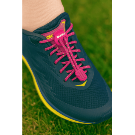 RUSH Lacets running FastLace reflective Hot Pink | Les4Nages