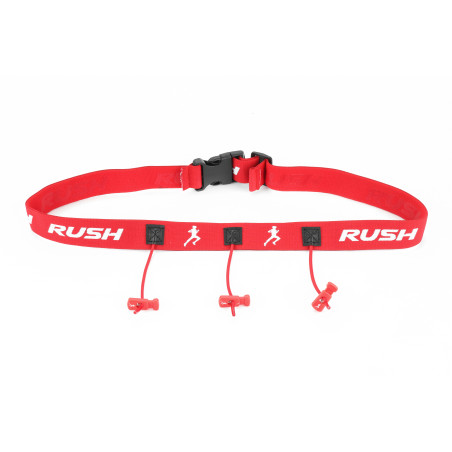 Ceinture porte dossard RUSH Basic Race belt Red avec 3 points | Les4Nages Ceinture porte dossard RUSH Basic Race belt Red avec 3 points | Les4Nages